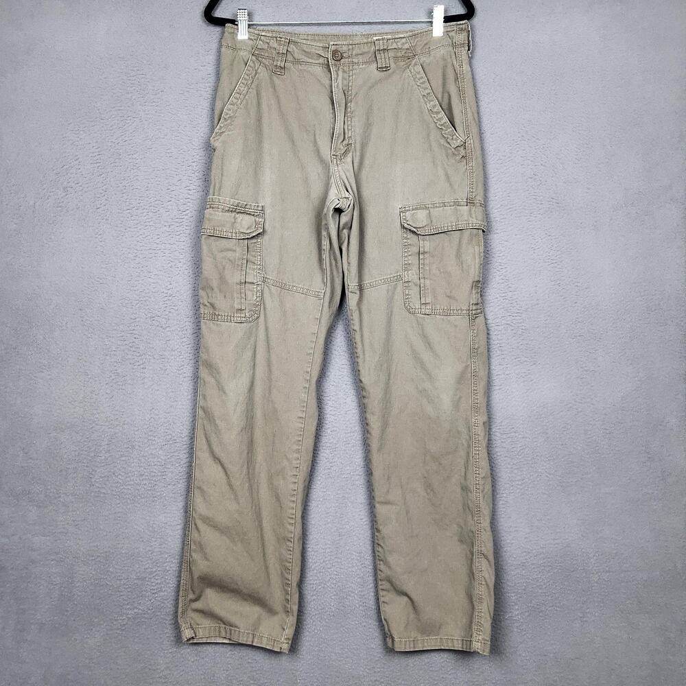 Wrangler Cargo Pants Mens 32x32 Beige Relaxed Fit Stretch Canvas Casual Workwear